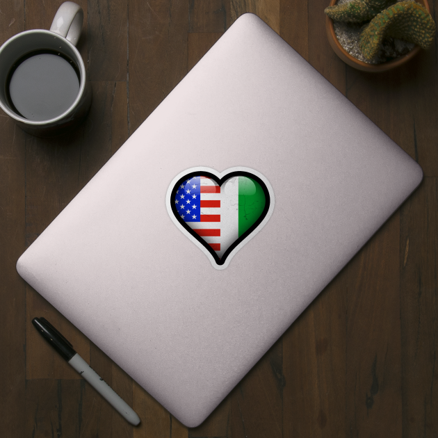 Half American Half Nigerian - Gift for Nigerian From Nigeria by Country Flags